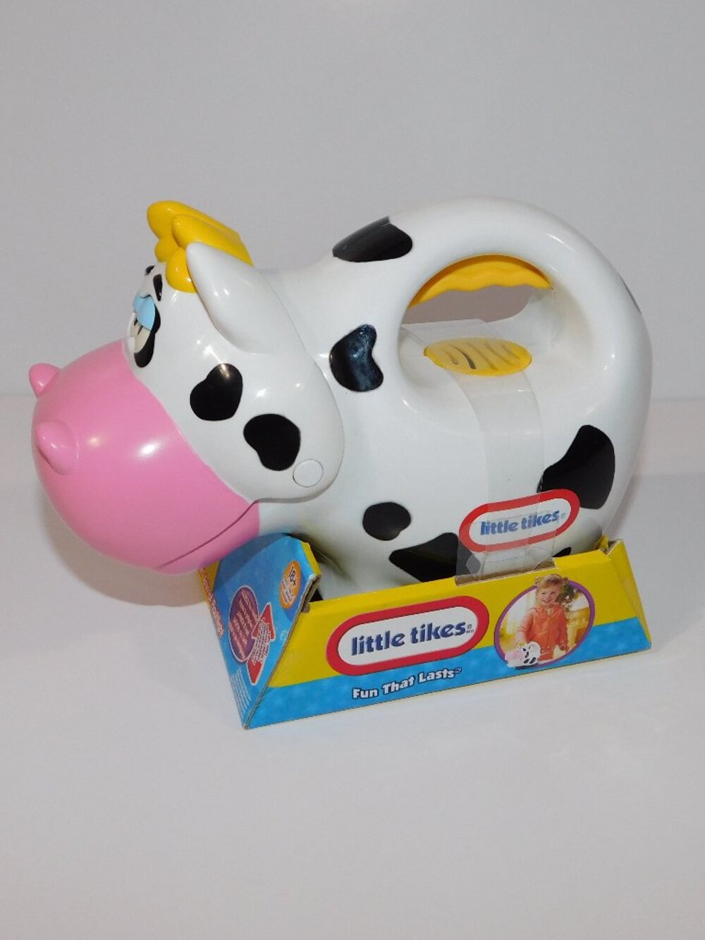 Little Tikes Glowin Animal Flashlight w Sound White Black Cow NEW Glow n Speak